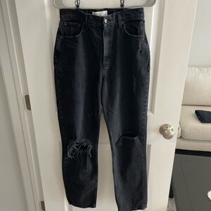Abercrombie & Fitch The 90’s straight ultra high rise black jeans